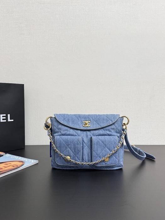 Chanel Quilted Denim Shoulder Bag