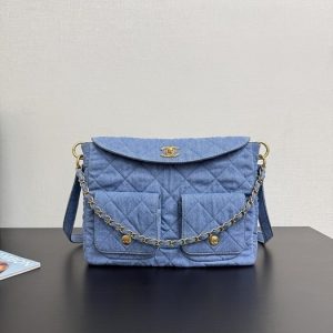 Chanel Quilted Denim Shoulder Bag 001