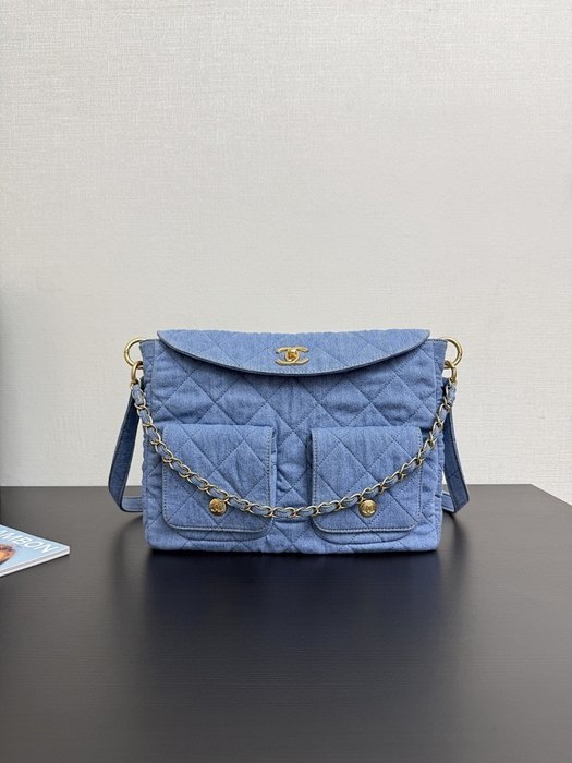 Chanel Quilted Denim Shoulder Bag 001