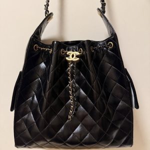 Chanel Quilted Drawstring Bucket Bag