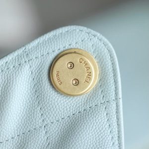 Chanel Quilted Drawstring Bucket Bag Light Blue