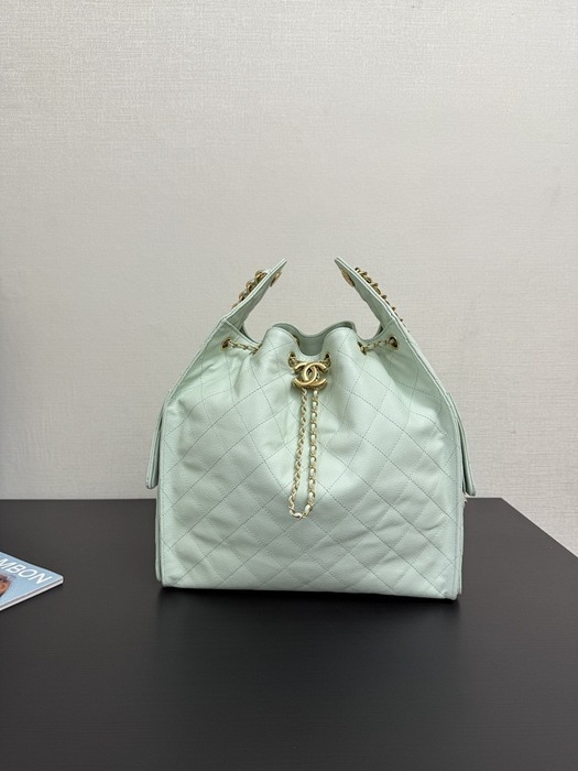 Chanel Quilted Drawstring Shoulder Bag Mint