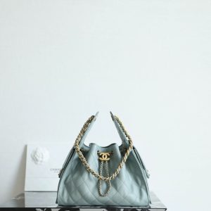 Chanel Quilted Leather Drawstring Bag
