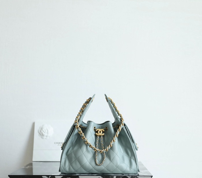 Chanel Quilted Leather Drawstring Bag