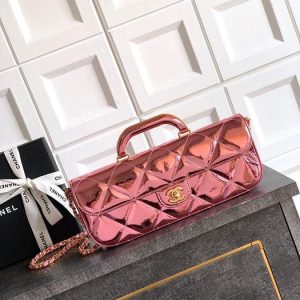 Chanel Quilted Metallic Pink Shoulder Bag