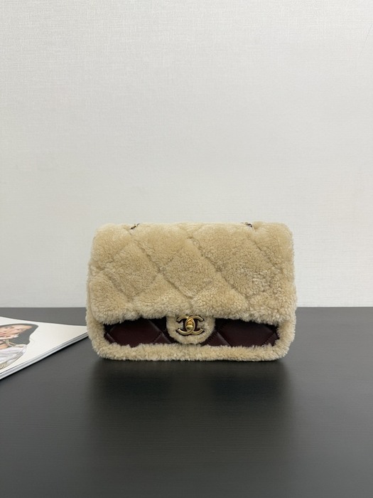 Chanel Quilted Shearling Shoulder Bag