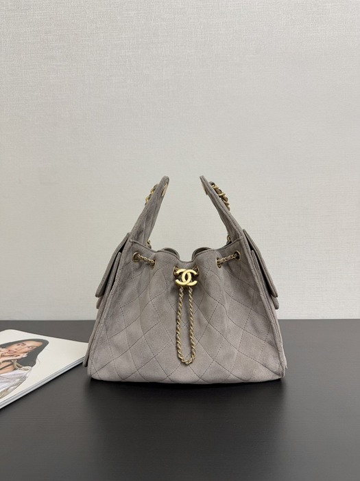 Chanel Quilted Suede Shoulder Bag
