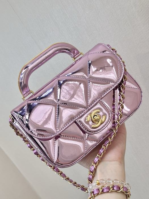 Chanel Small Pink Patent Leather Bag