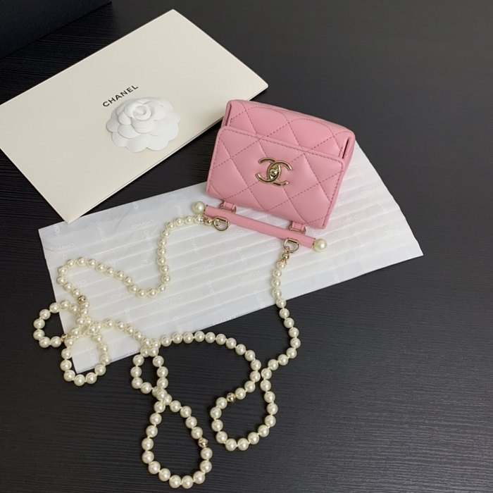 Chanel Small Pink Quilted Leather Bag