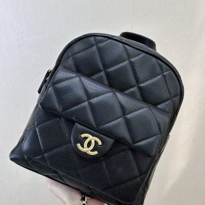 Chanel Small Quilted Backpack Black Caviar 001