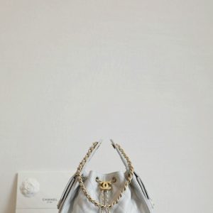 Chanel Small White Quilted Leather Shoulder Bag