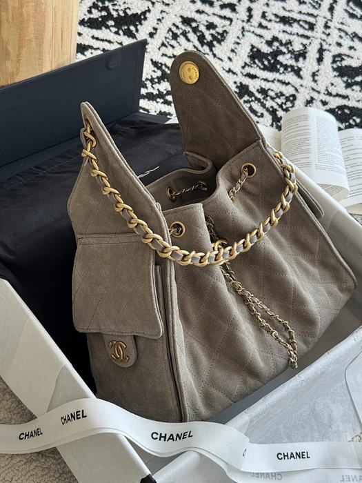Chanel Suede Drawstring Shoulder Bag