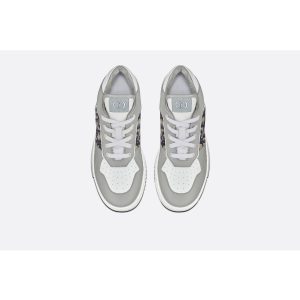Dior Kids Grey Canvas Sneakers with Logo Detail