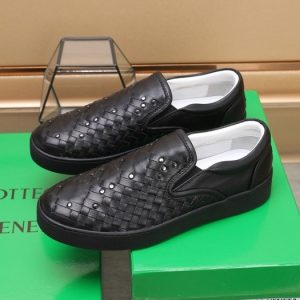 BottegaVeneta-Intrecciato-Slip-on-Sneakers-Black