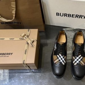 Burberry-Vintage-Check-Wingtip-Brogue-Shoes-Beige