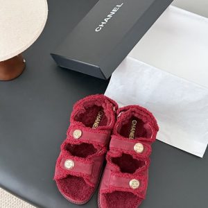 Chanel Burgundy Women shoes Yupoo 1:1