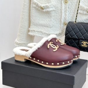Chanel Burgundy Women shoes Yupoo 1:1