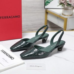 Ferragamo Green Women shoes Yupoo 1:1