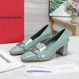 Ferragamo Green Women shoes Yupoo 1:1