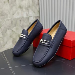 Ferragamo Navy Women shoes Yupoo 1:1