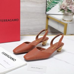 Ferragamo Brown Women shoes Yupoo 1:1