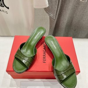 Ferragamo Green Women shoes Yupoo 1:1