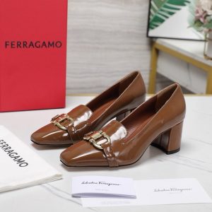 Ferragamo Brown Women shoes Yupoo 1:1