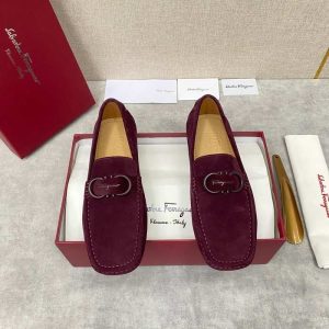 Ferragamo Burgundy Women shoes Yupoo 1:1