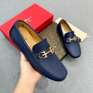 Ferragamo Navy Women shoes Yupoo 1:1