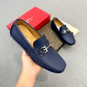 Ferragamo Navy Women shoes Yupoo 1:1