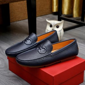 Ferragamo Navy Women shoes Yupoo 1:1