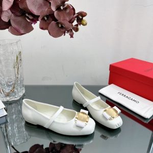 Ferragamo White Women shoes Yupoo 1:1