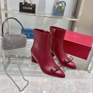 Ferragamo Burgundy Women shoes Yupoo 1:1