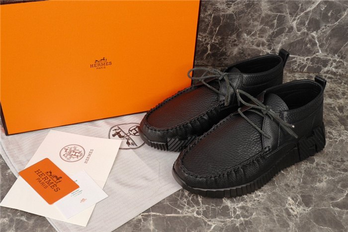 Hermes Black Yupoo Men shoes Top quality