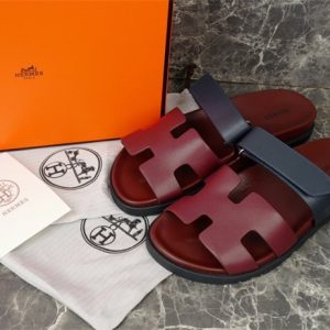 Hermes Burgundy Yupoo Men shoes Top quality