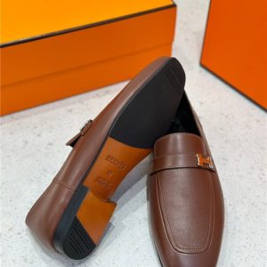 Hermes Brown Yupoo Men shoes Top quality