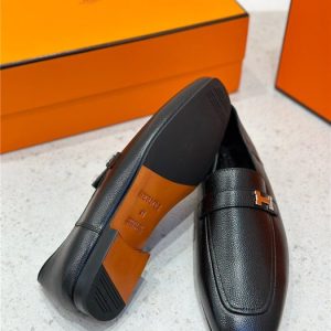 Hermes Black Yupoo Men shoes Top quality