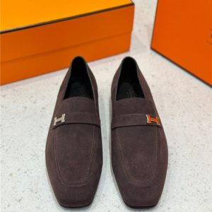 Hermes Brown Yupoo Men shoes Top quality