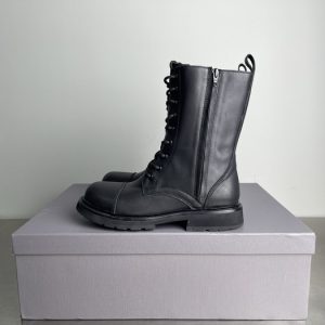 Balenciaga Triple S Distressed Leather Sneakers Black White Top 1:1 Quality