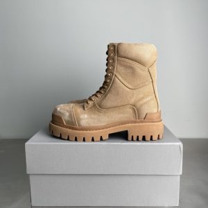 Balenciaga Triple S Distressed Leather Sneakers Black White Top 1:1 Quality