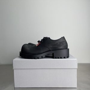 Balenciaga Triple S Distressed Leather Sneakers Black White Top 1:1 Quality