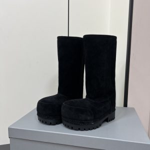 Balenciaga Triple S Distressed Leather Sneakers Black White Top 1:1 Quality