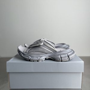 Balenciaga Triple S Distressed Leather Sneakers Black White Top 1:1 Quality