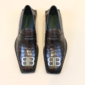 Balenciaga Triple S Distressed Leather Sneakers Black White Top 1:1 Quality