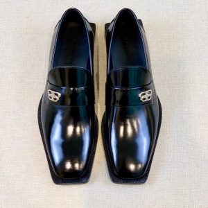 Balenciaga Triple S Distressed Leather Sneakers Black White Top 1:1 Quality