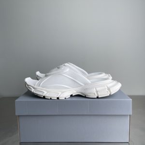 Balenciaga Triple S Distressed Leather Sneakers Black White Top 1:1 Quality