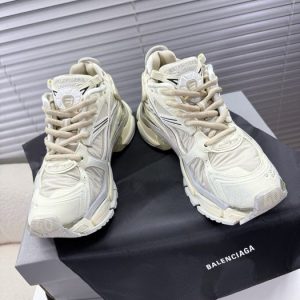 Balenciaga Triple S Distressed Leather Sneakers Black White Top 1:1 Quality