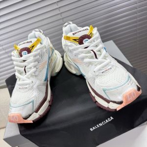 Balenciaga Triple S Distressed Leather Sneakers Black White Top 1:1 Quality