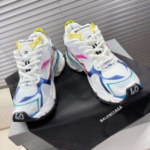 Balenciaga Triple S Distressed Leather Sneakers Black White Top 1:1 Quality