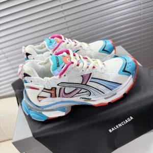 Balenciaga Triple S Distressed Leather Sneakers Black White Top 1:1 Quality